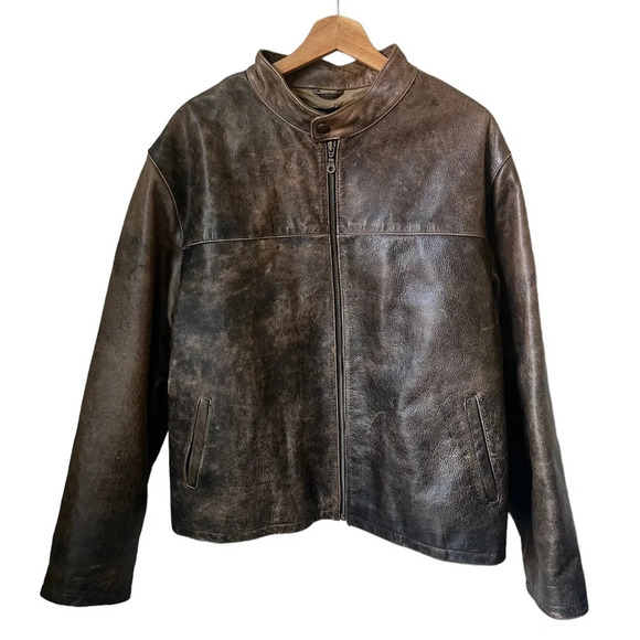 Bod & Christensen Leather Biker Jacket, size 46 - Picture 1 of 5